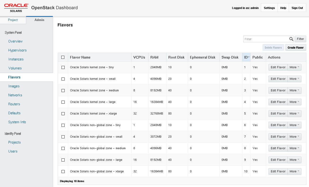 image:Muestra la lista de tipos que se presenta cuando selecciona Tipos en el panel de Administrador.