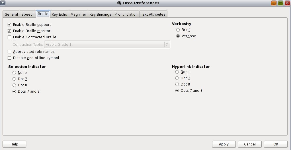 image:Immagine relativa alle preferenze del Braille Orca.