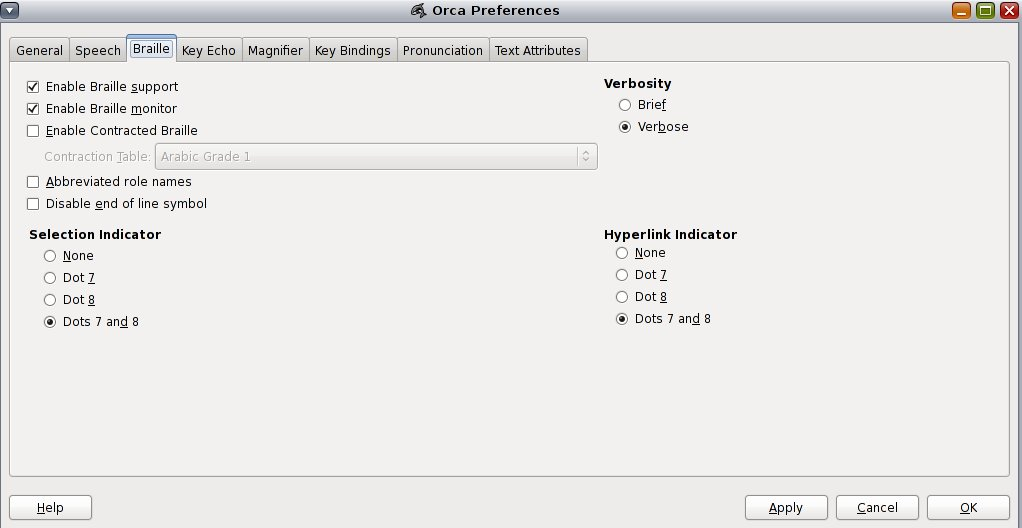 image:Figura exibindo as preferências de braille do Orca.