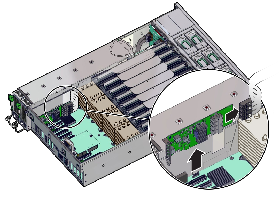 image:An illustration showing NVMe card and cables being removed.