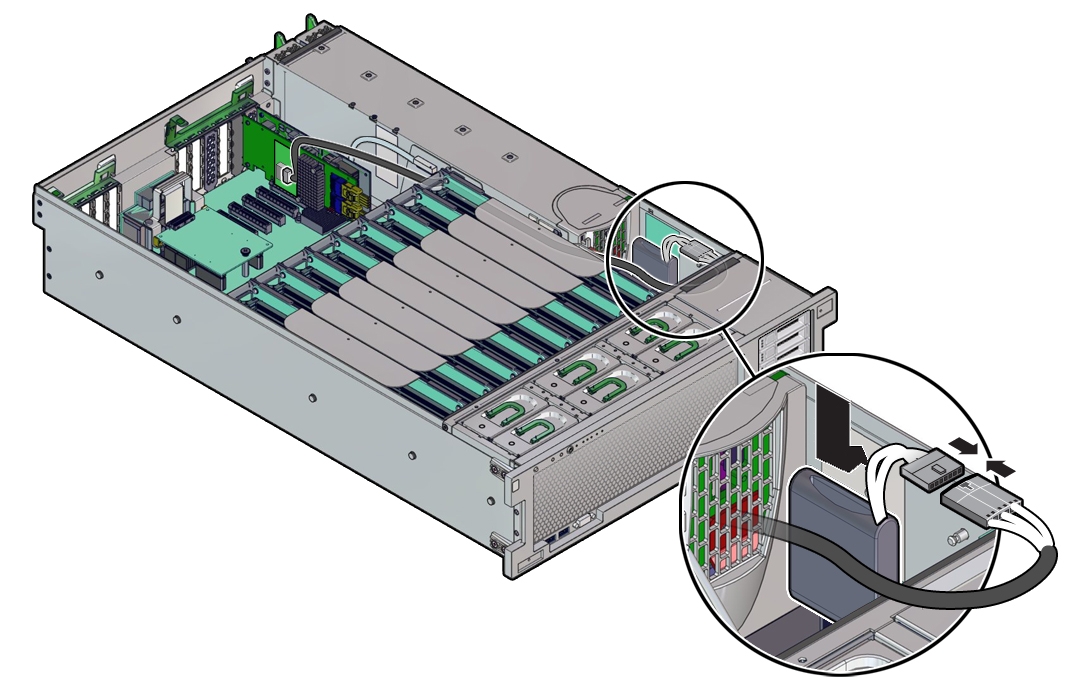 image:An illustration showing installation and cabling of the ESM.