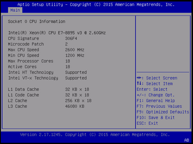 image:Screen capture showing the details of CPU 0.