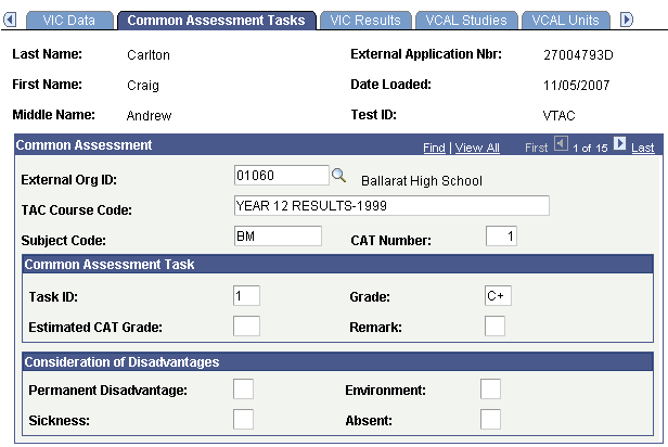 Common Assessment Tasks page