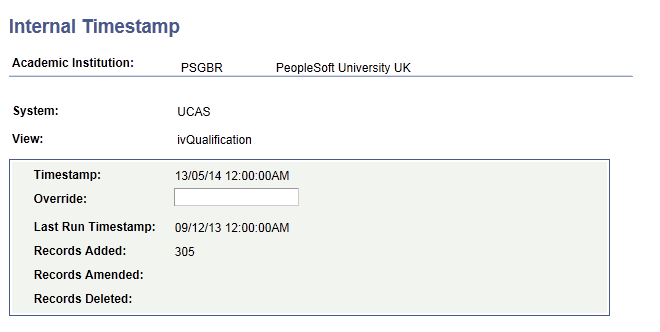 Internal Timestamp page