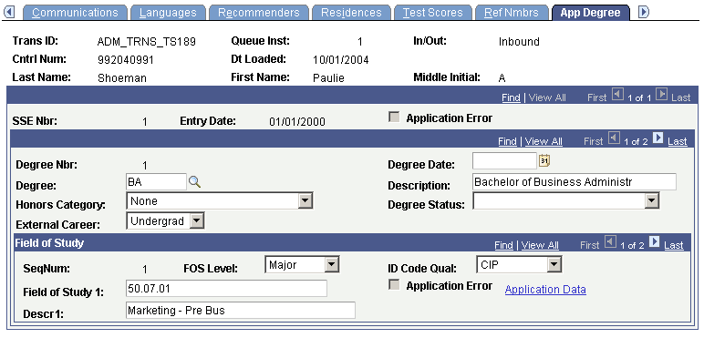 TS189 Staging - App Degree page