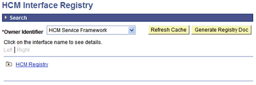 HCM Interface Registry page