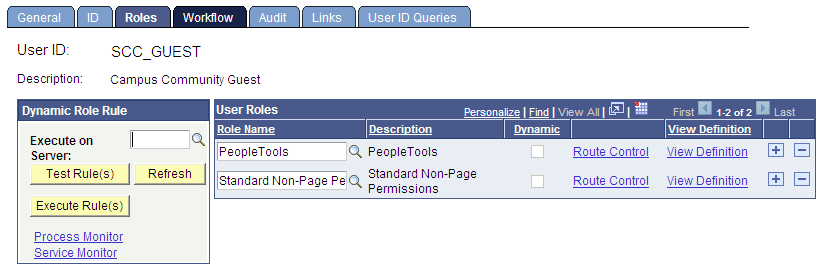 Roles page