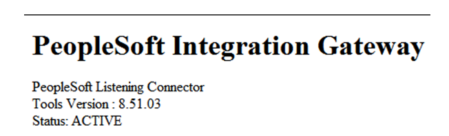 PeopleSoft Integration Gateway page