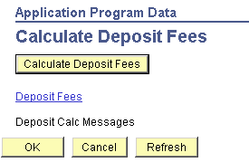 Calculate Deposit Fees page