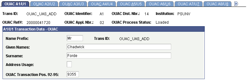 OUAC A1/U1 page