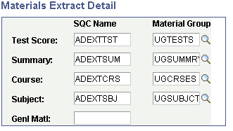 Material Extract Detail page