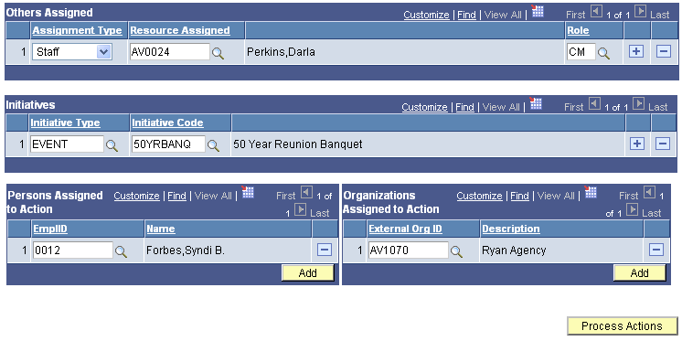 Mass Actions page (2 of 2)