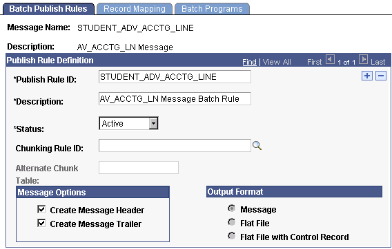 Batch Publish Rules page