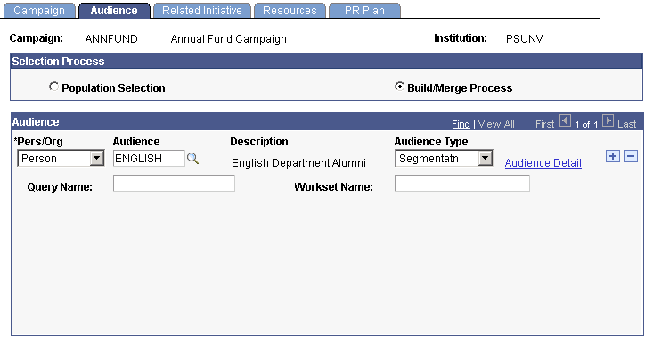 Audience page