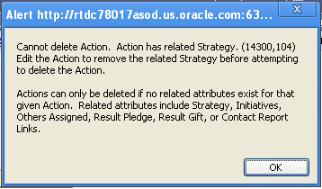 Example of error message