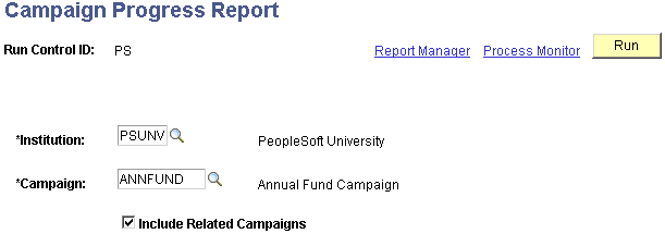 Campaign Progress Report page