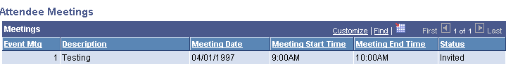 Attendee Meetings page