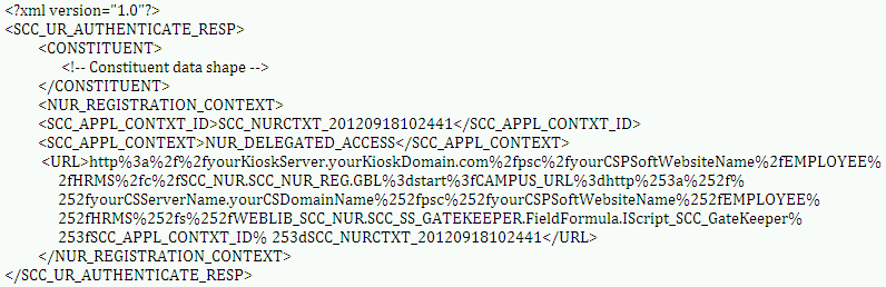 Example of the SCC_UR_ AUTHENTICATE_RESP message that the SCC_USERREG_AUTHENTICATE service operation transmits to the calling online transaction