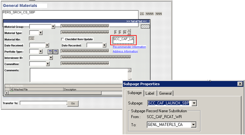 Adding SCC_CAF_LAUNCH_SBP subpage to GENL_MATERIALS