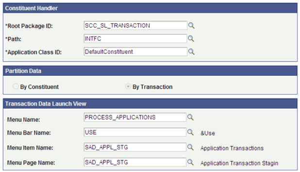 Transaction Setup page: File Parser batch load transaction (2 of 2)