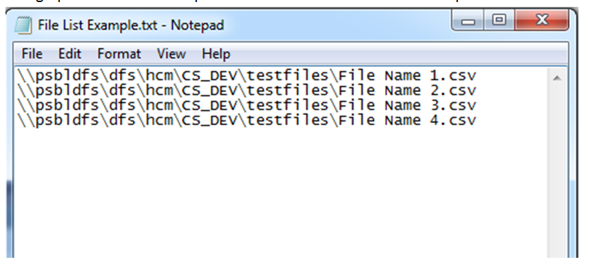 Example text document for the File List Indicator option