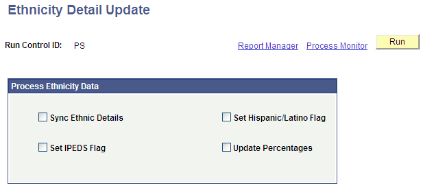 Ethnicity Detail Update page