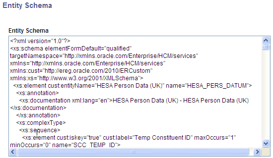 Entity schema generated for the Constituent entity (parent entity)