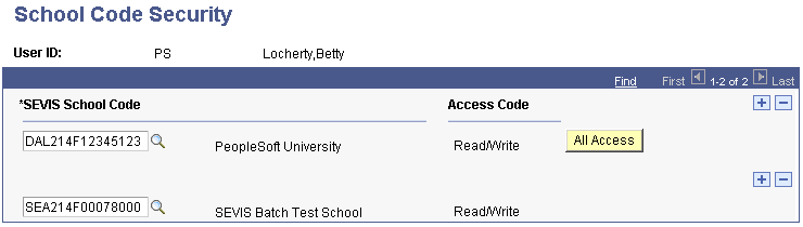 School Code Security page