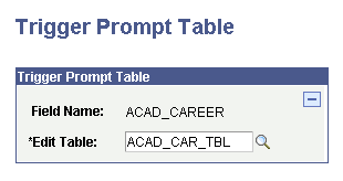 Trigger Prompt Table page