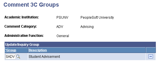 Comment 3C (communications, comments, and checklists) Groups page