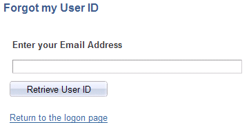 Forgot my User ID page