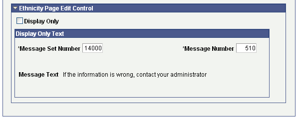 Self Service Ethnicity Setup page (3 of 3)