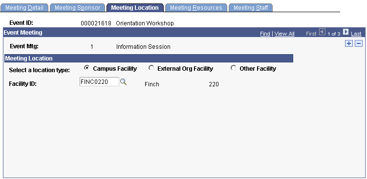 Meeting Location page