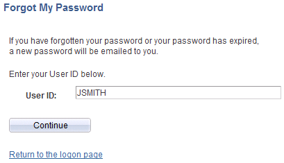 Forgot My Password page