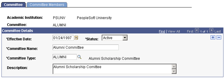 Committee page