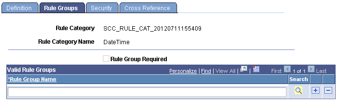Rule Category Rule Groups page