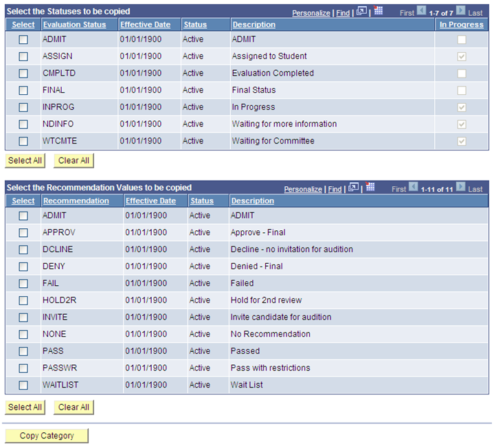 Copy Evaluation Setup page (4 of 4)