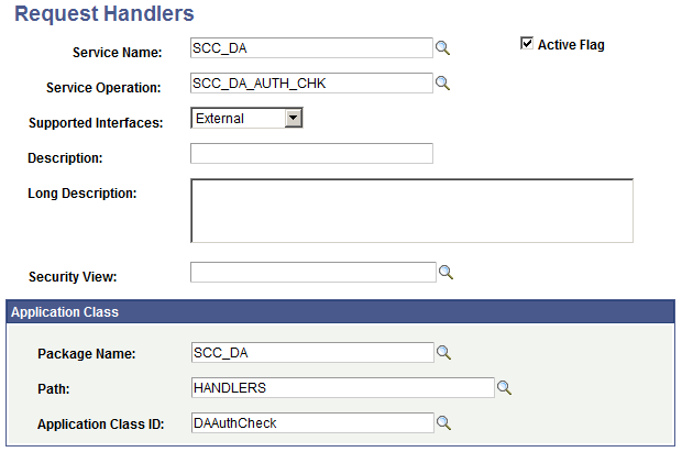 Request Handler Page for SCC_DA_AUTH_CHK