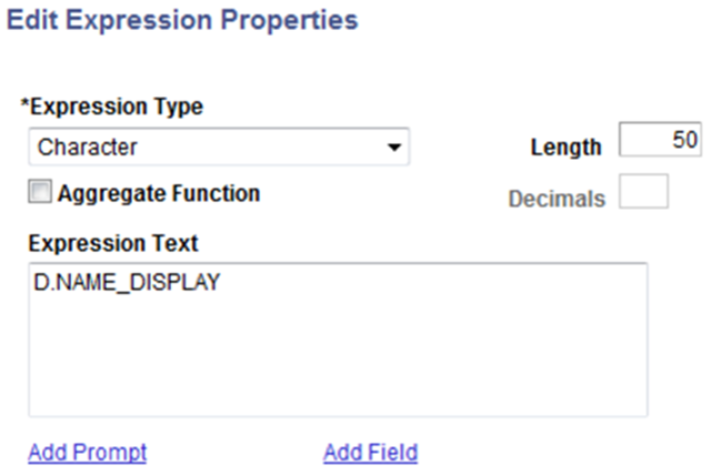 Edit Expression Properties Page