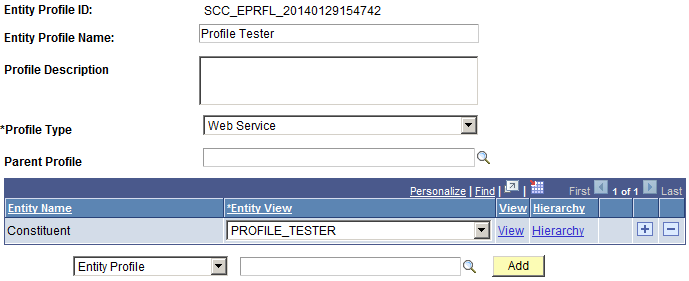 CTM - Entity Profile Example page