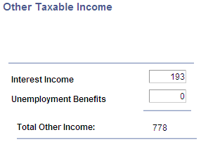 Other Taxable Income page â€” 1040EZ Tax Form