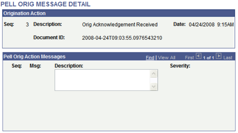 Pell Orig Message Detail page