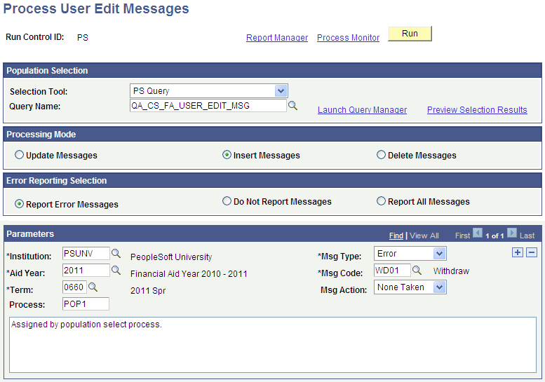 Process User Edit Messages page