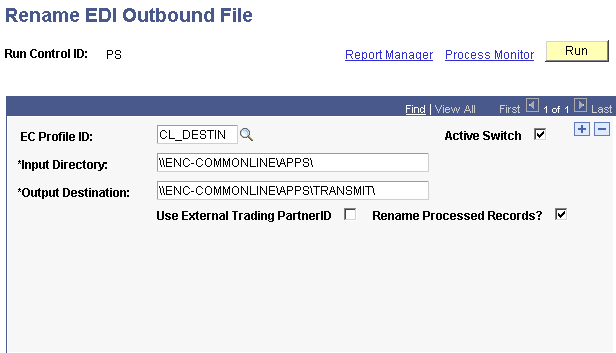 Rename EDI Outbound File page