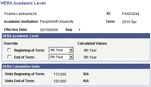 HERA (Higher Education Reconciliation Act) Academic Level page (2010 aid year onwards)