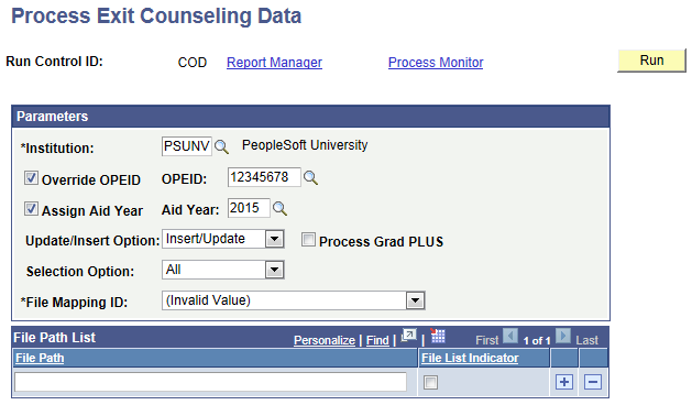 Process Exit Counseling Data page