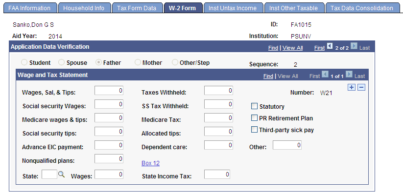 W-2 Form page