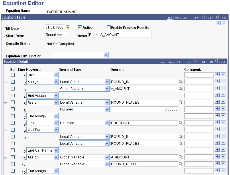 Example Equation Editor page