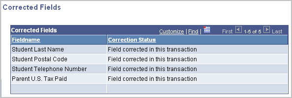 Corrected Fields page