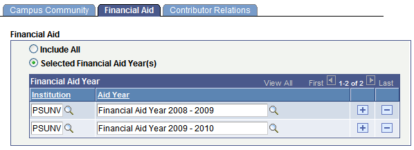 Financial Aid page